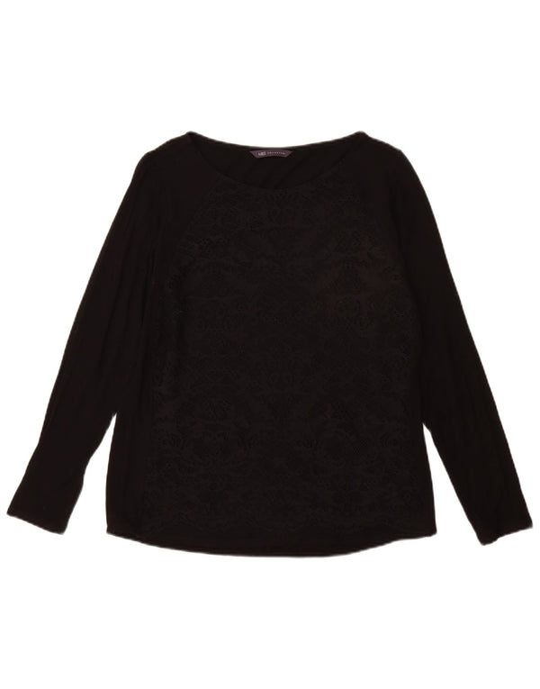 Marks & Spencer Haut à manches longues pour femme UK 42 Medium Noir Viscose