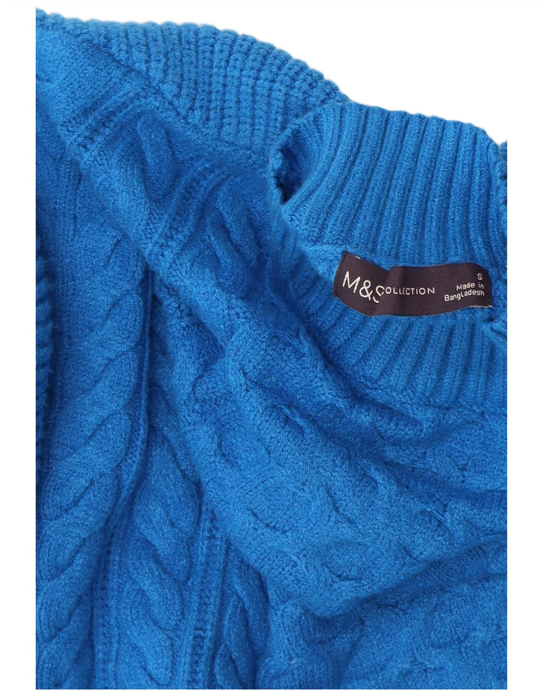 Marks & Spencer Pull col roulé pour femme UK 10 Small Bleu Viscose