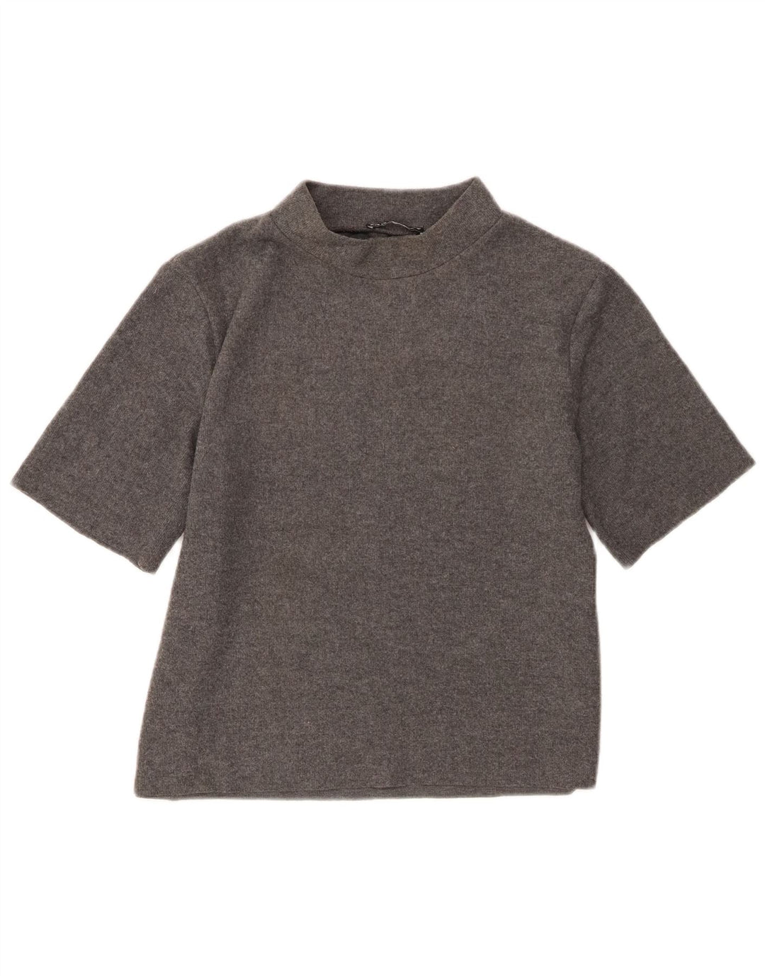 Zara T-Shirt Femme Top UK 14 Large Gris Polyester
