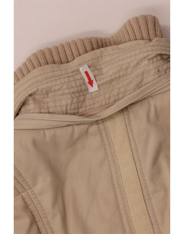 Zara Veste rembourrée pour femme UK 12 en coton beige moyen classique