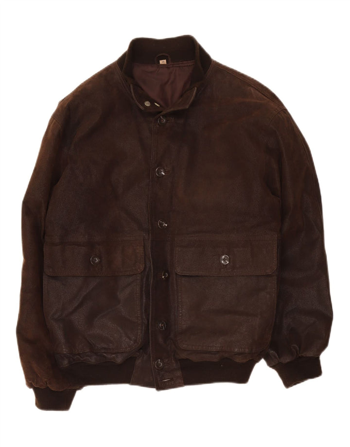veste en cuir bomber homme vintage IT 48 Marron moyen