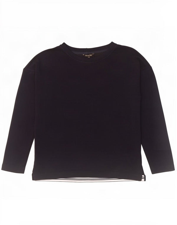 Massimo Dutti Haut surdimensionné à manches longues pour femme UK 6 XS Bleu marine Viscose