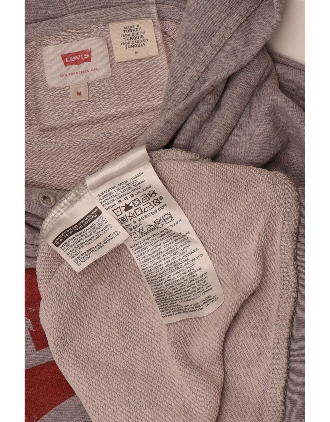 Levi's Pull à Capuche Graphique Homme Gris Moyen Coton