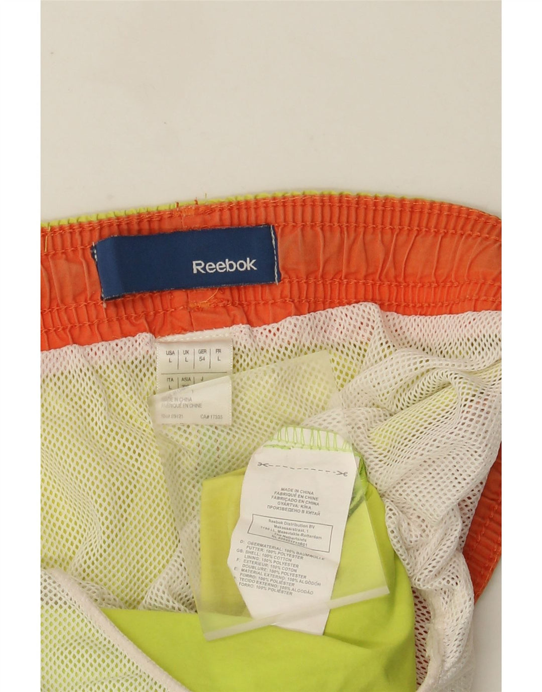 Reebok Short de bain homme grand jaune polyester