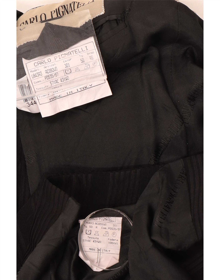 Carlo Pignatelli Ensemble 2 pièces pour homme avec 6 boutons IT 50 Large Noir Rayé