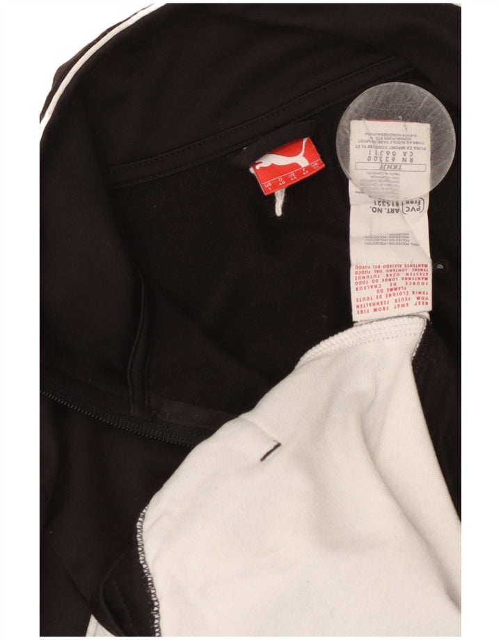 Puma Veste de survêtement pour femme UK 14 Large Noir Colorblock Polyester