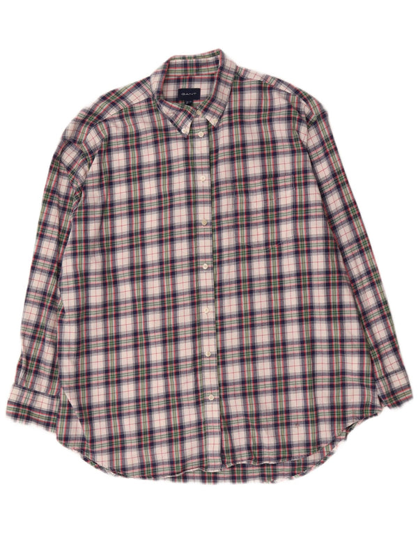 Gant Chemise surdimensionnée en flanelle pour femme UK 16 Grand coton à carreaux multicolores
