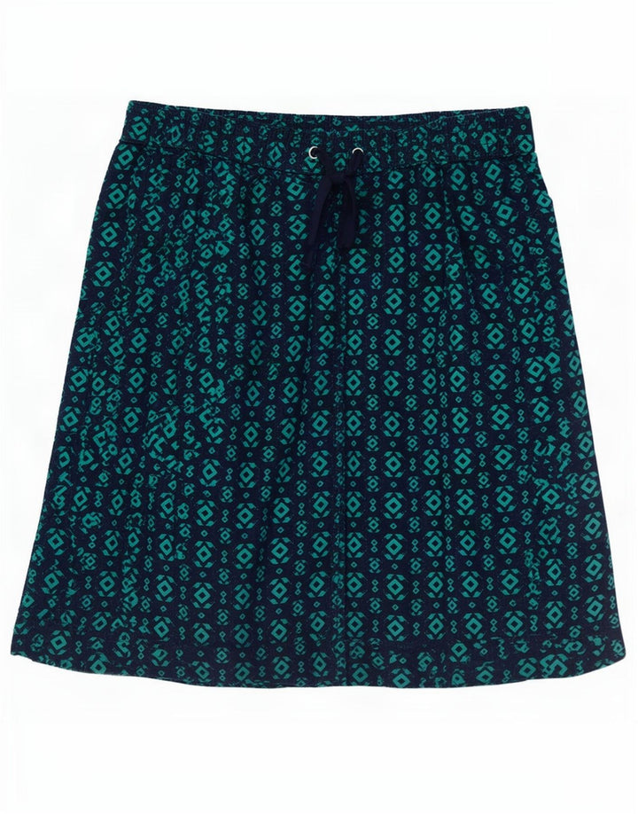 Marks & Spencer Jupe trapèze pour femme UK 12 Medium W30 Bleu marine géométrique
