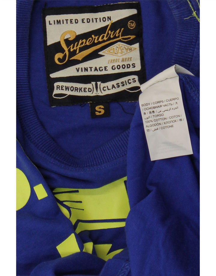 Superdry T-Shirt Graphique Homme Petit Bleu Coton
