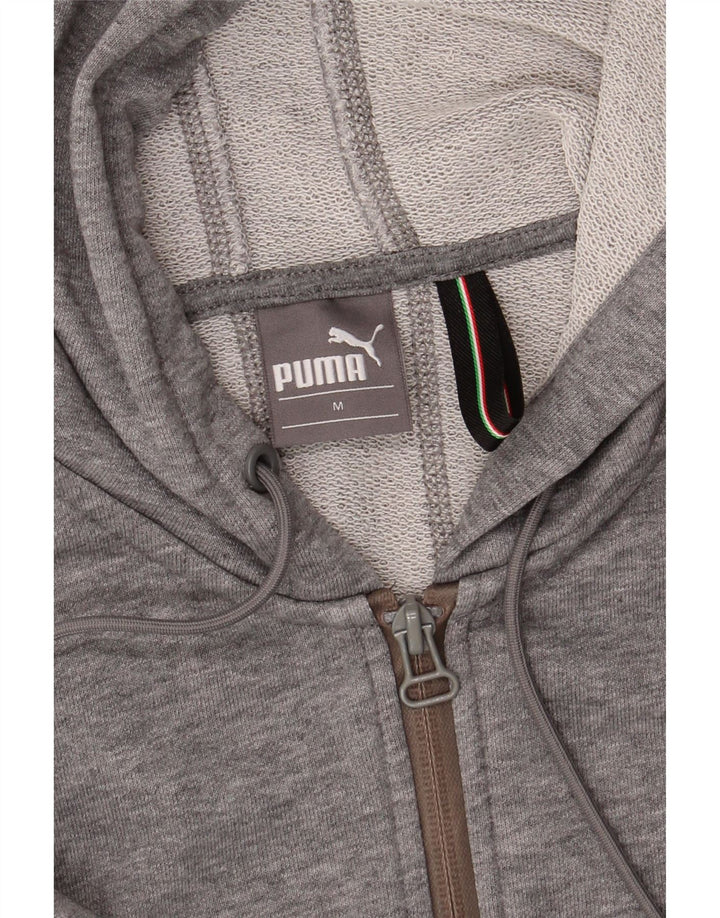 PUMA Womens Zip Hoodie Sweater UK 12 Medium Grey Cotton Vintage Puma and Second-Hand Puma from Messina Hembry 
