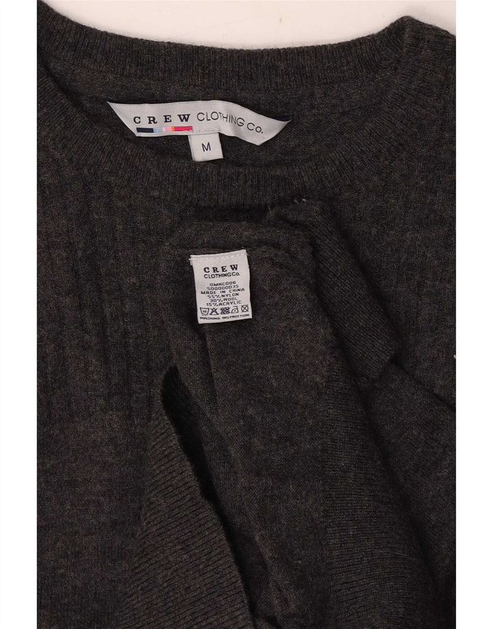 Crew Clothing Pull col bateau pour homme en nylon gris moyen