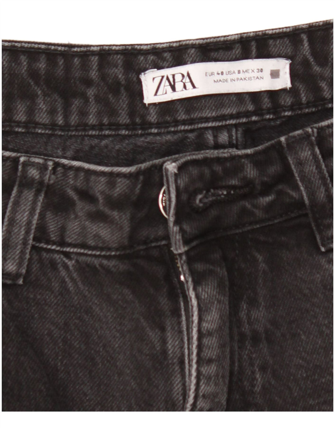 ZARA Womens High Rise Cropped Jeans EU 40 Medium W30 L24 Grey