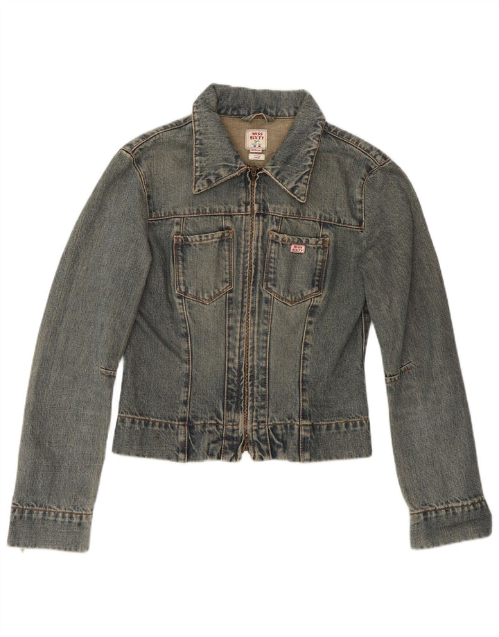 Miss Sixty Veste en jean courte pour femme UK 12 Bleu moyen Coton
