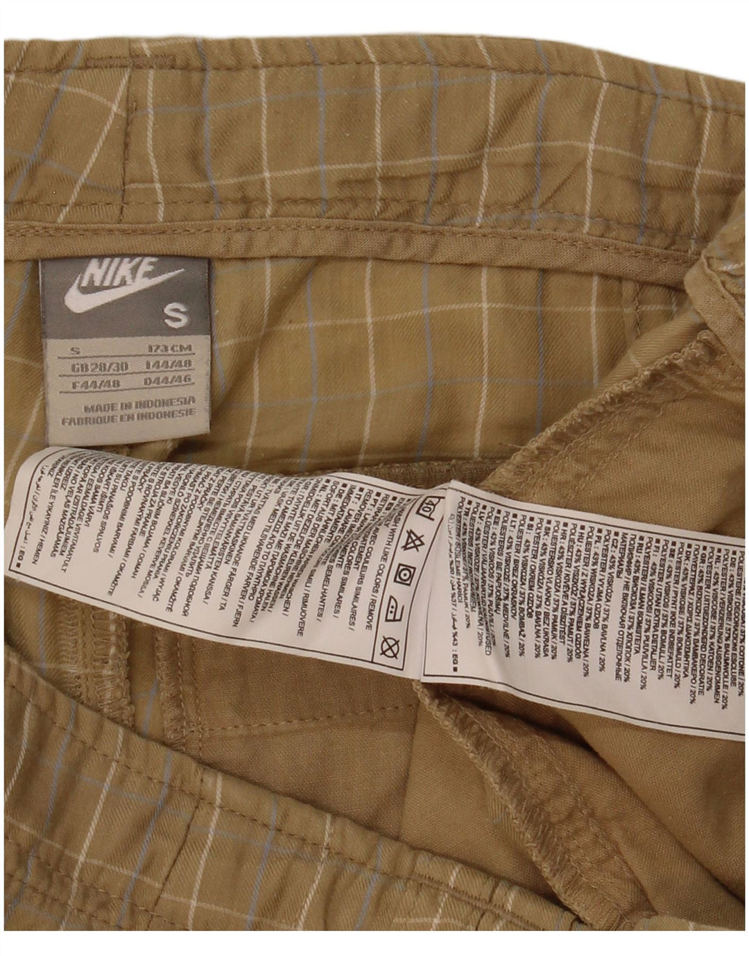 Nike Short chino coupe classique pour homme Petit W30 Beige à carreaux