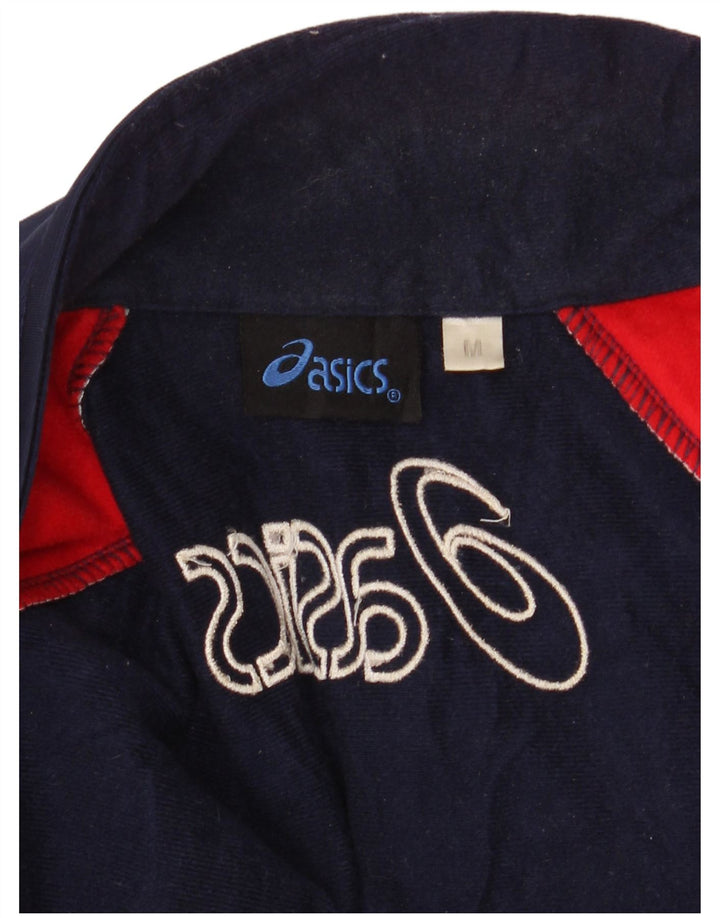 ASICS Veste de Survêtement Graphique Homme Bleu Marine Moyen Colorblock