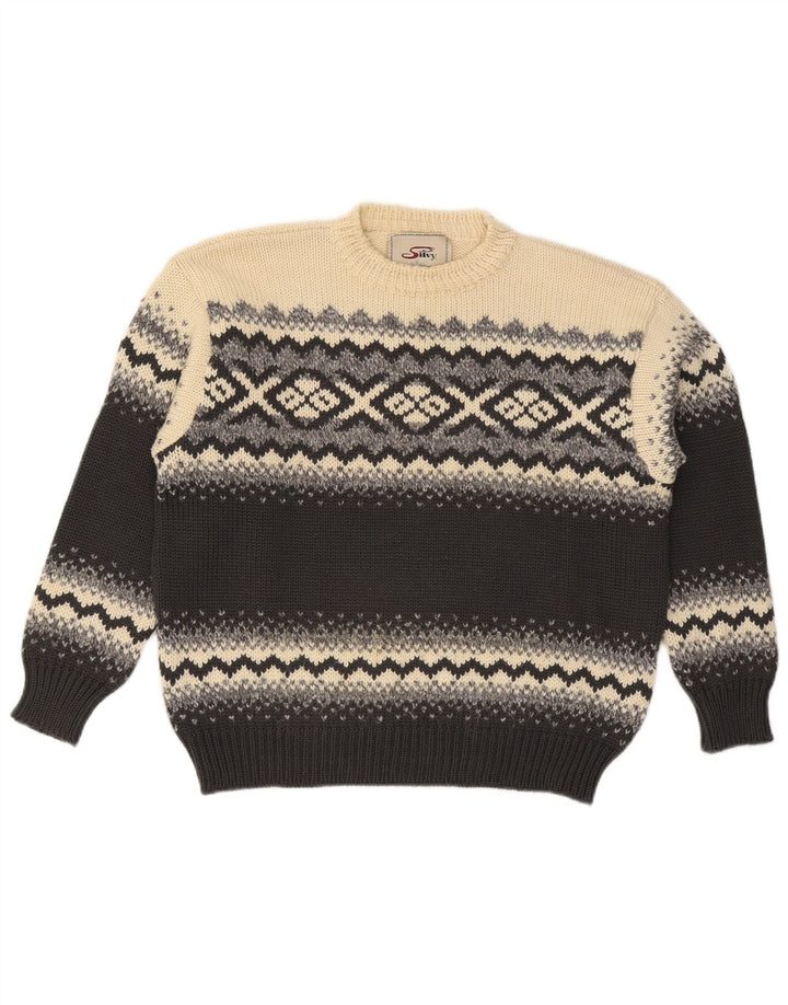Silvy Pull col rond pour homme IT 48 Medium multicolore Fair Isle