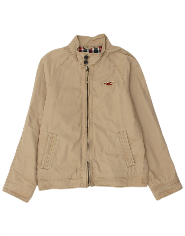 HOLLISTER Veste Bomber Homme UK 42 XL Beige Coton
