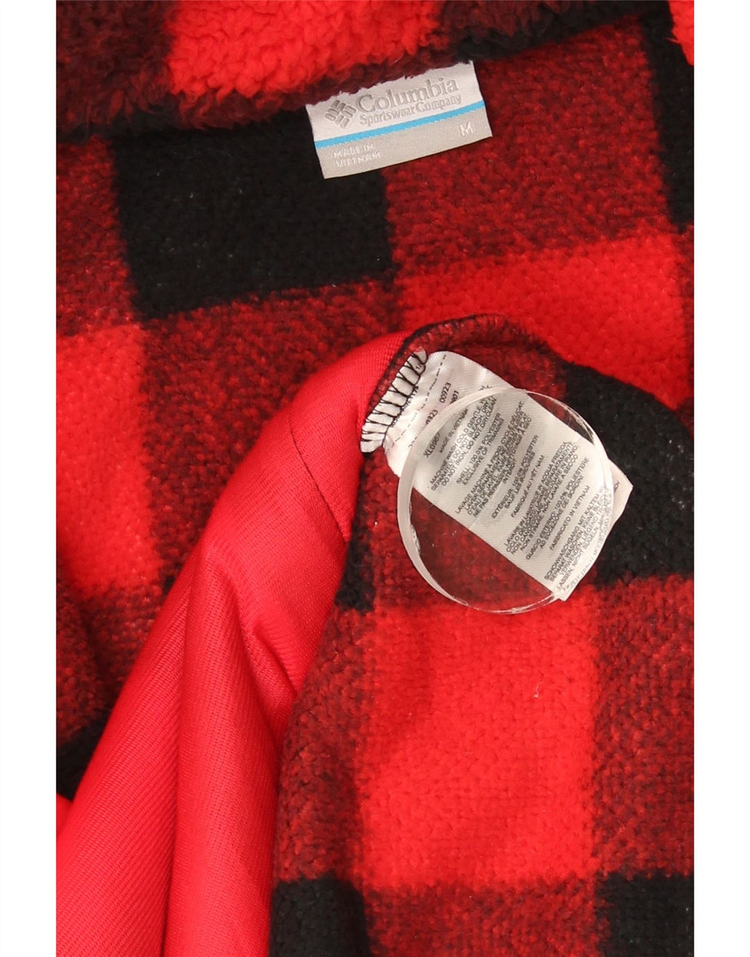 Columbia Veste Polaire Femme UK 14 Medium Rouge Vichy Polyester