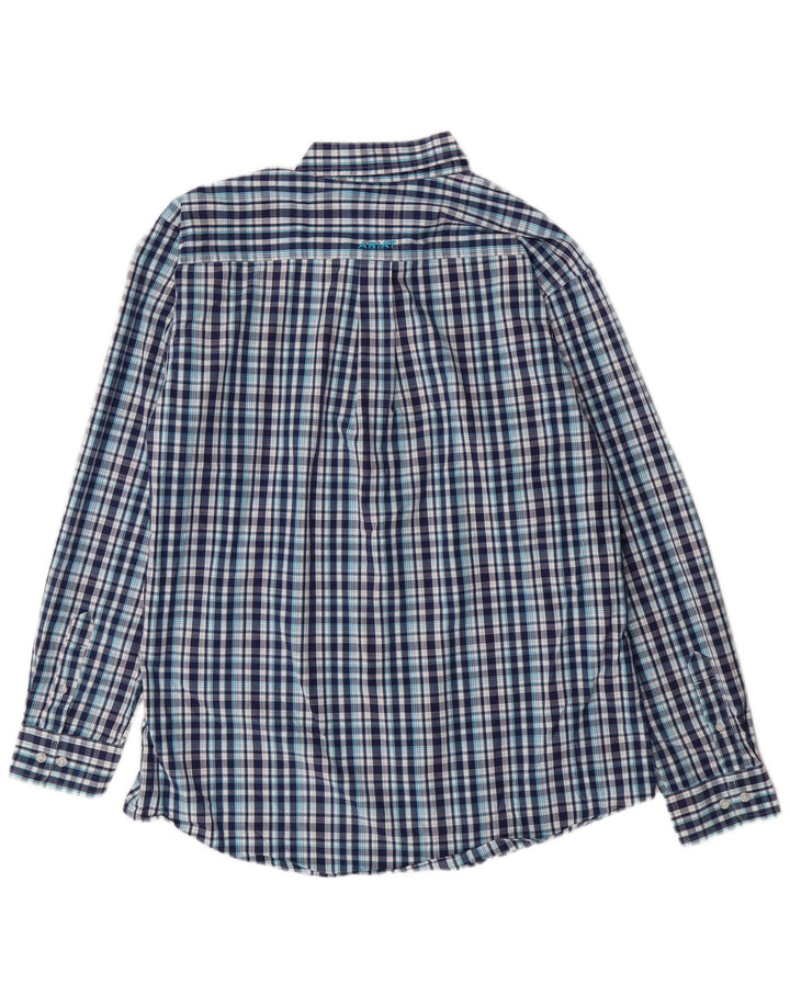 Ariat Chemise ajustée pour homme XL en coton à carreaux bleu