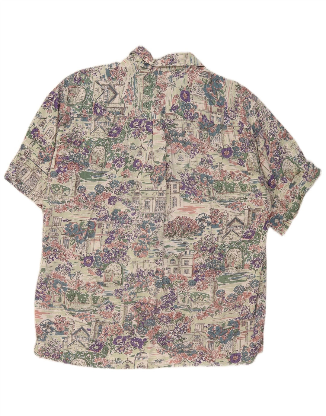 ELEGANCE Chemise à Manches Courtes Homme Taille 41/42 Grand Floral Multicolore