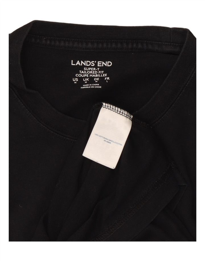 LANDS END T-shirt coupe ajustée pour homme en coton noir moyen