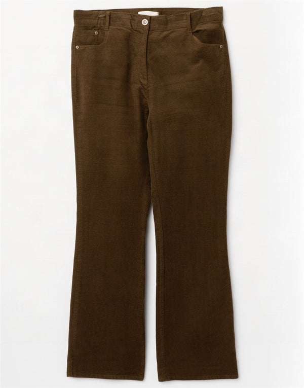Marks & Spencer Pantalon en velours côtelé Per Una pour femme UK 14 Large W32 L30 Kaki