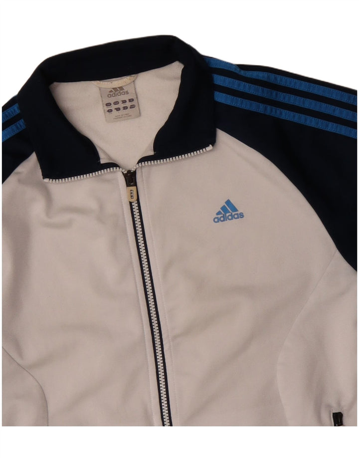 ADIDAS Veste de survêtement pour homme UK 38/40 Medium Blanc Colourblock