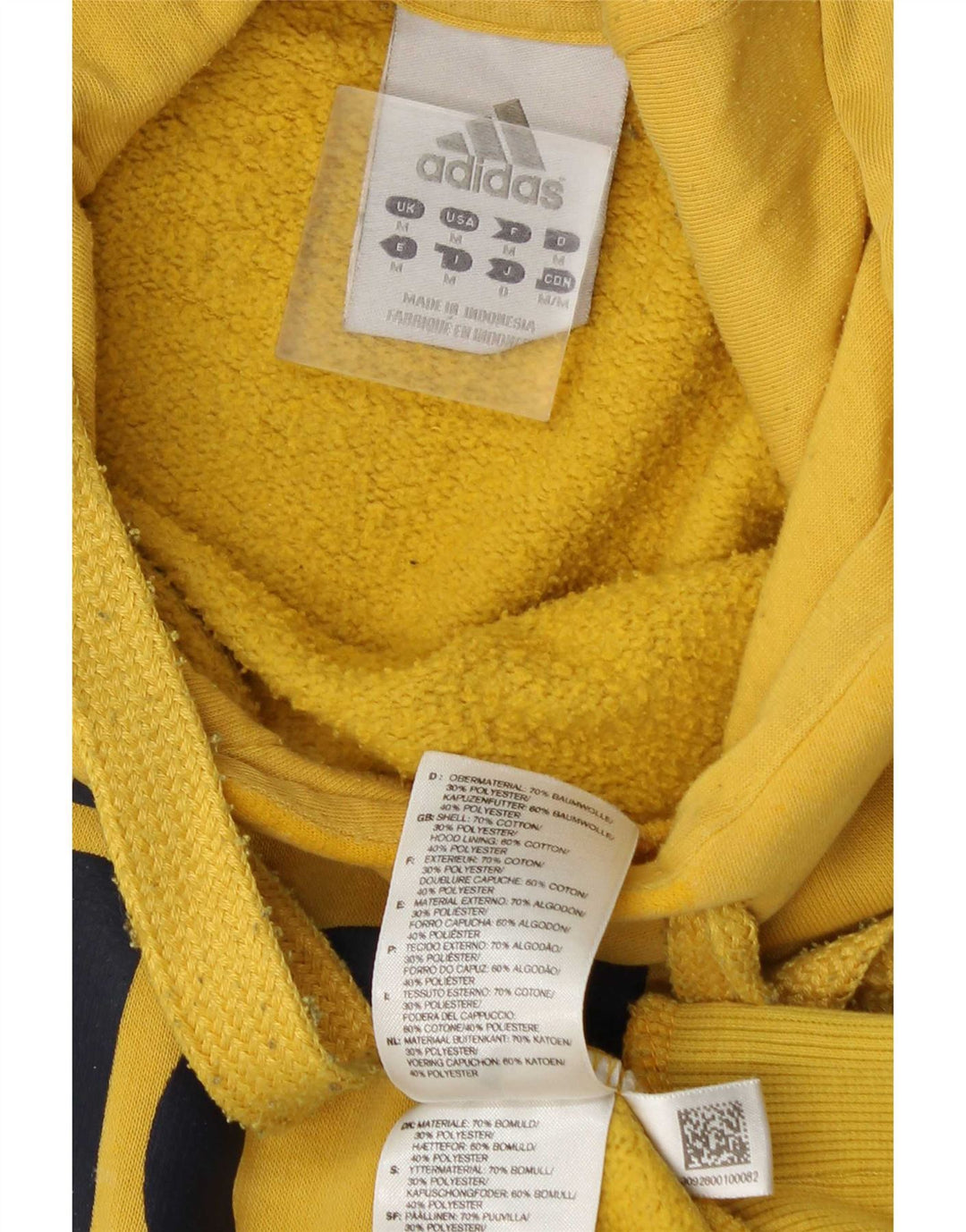 Adidas Pull à capuche graphique en coton jaune moyen pour homme