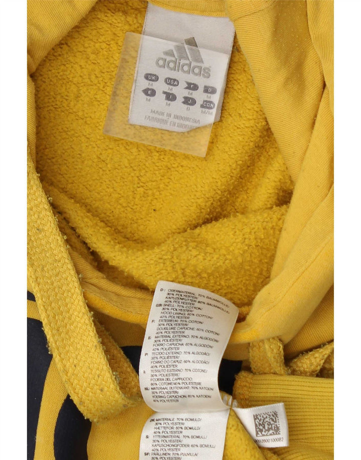 Adidas Pull à capuche graphique en coton jaune moyen pour homme