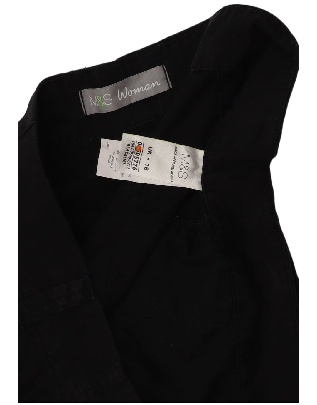 MARKS & SPENCER Pantalon Chino Slim Femme UK 16 Large W38 L29 Noir