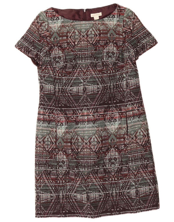 Monsoon Robe droite pour femme UK 12 Medium Multicolore Géométrique Coton