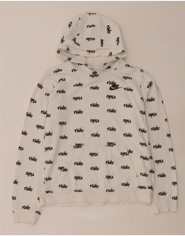 Nike Pull à capuche graphique coupe standard pour garçon 13-14 ans XL Blanc Coton