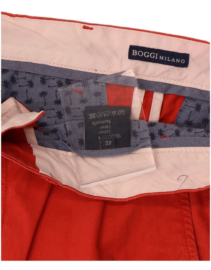 BOGGI Short Chino Milano Homme IT 46 Small W34 Rouge Coton