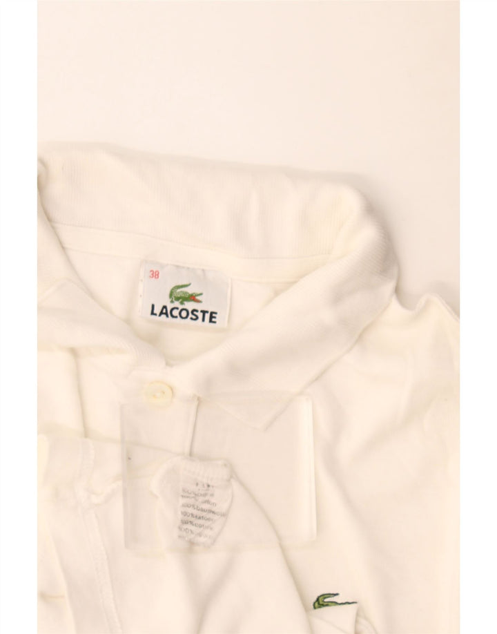 Lacoste Polo Femme Taille 38 Moyen Blanc Cassé Coton