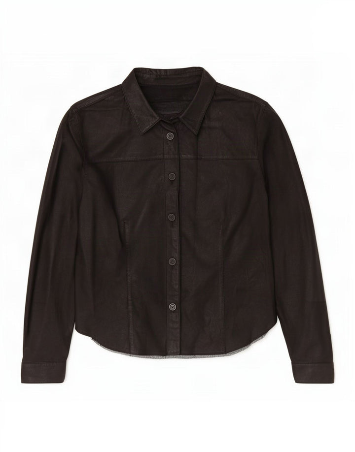 Chemise en cuir femme vintage IT 50 XL Noir