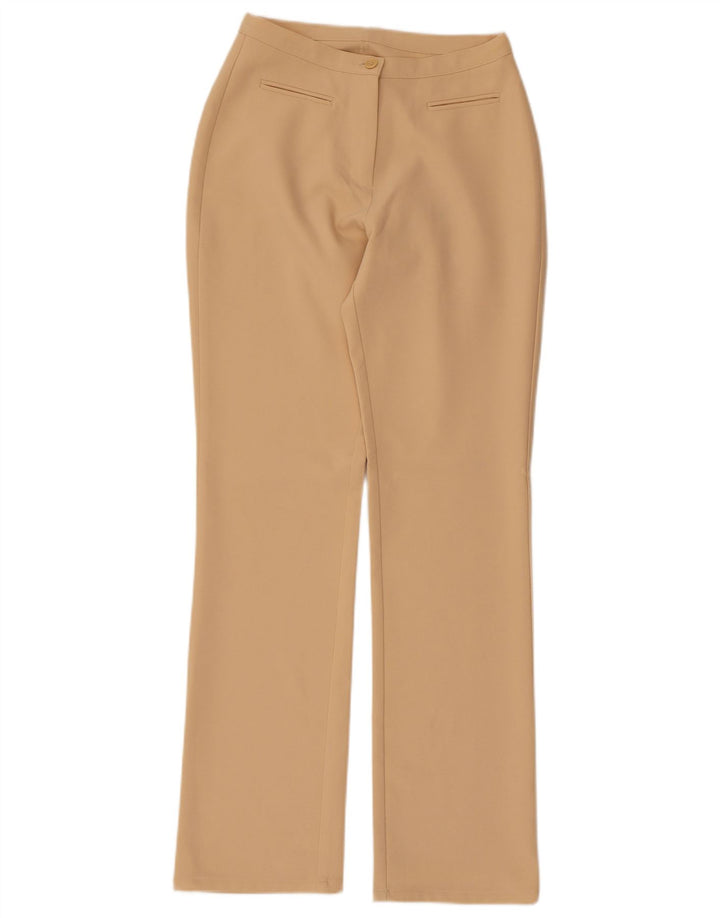 BENETTON Pantalon décontracté droit pour femme IT 40 Small W26 L30 Beige