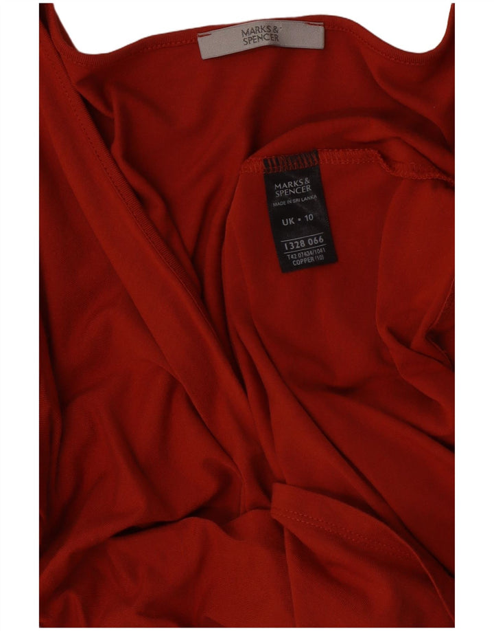 Marks & Spencer Robe trapèze à manches 3/4 pour femme UK 10 Small Rouge Polyester