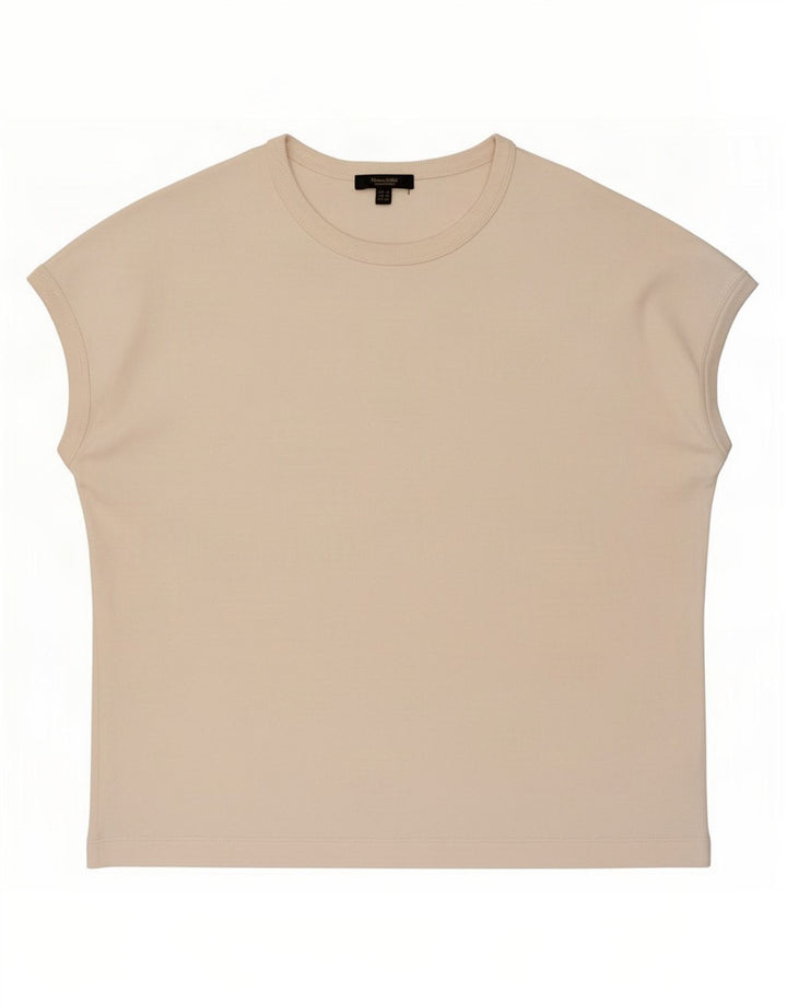 Massimo Dutti T-Shirt Femme UK 14 Beige Moyen