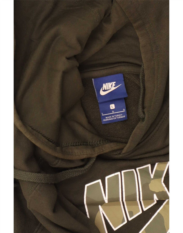 Nike Pull à capuche graphique pour homme Kaki Taille L