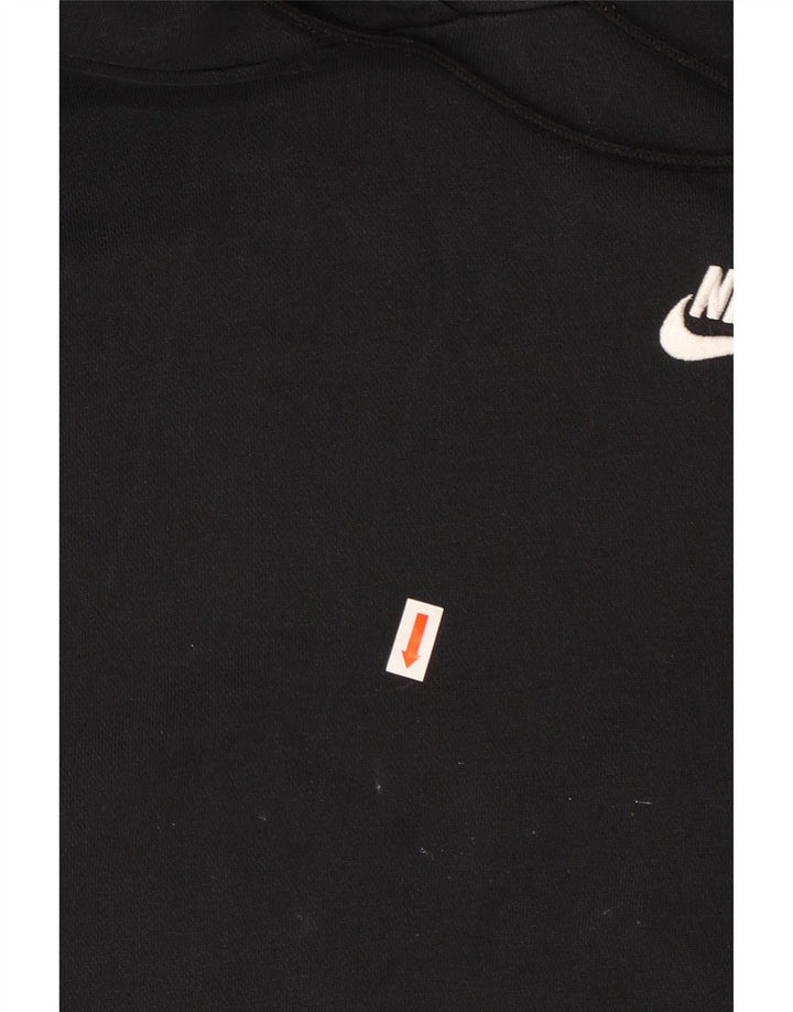 NIKE Pull à capuche surdimensionné pour femme UK 14 en coton noir moyen