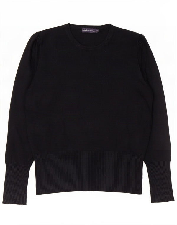 Marks & Spencer Pull à col rond pour femme UK 12 Noir moyen