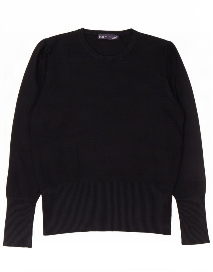 Marks & Spencer Pull à col rond pour femme UK 12 Noir moyen
