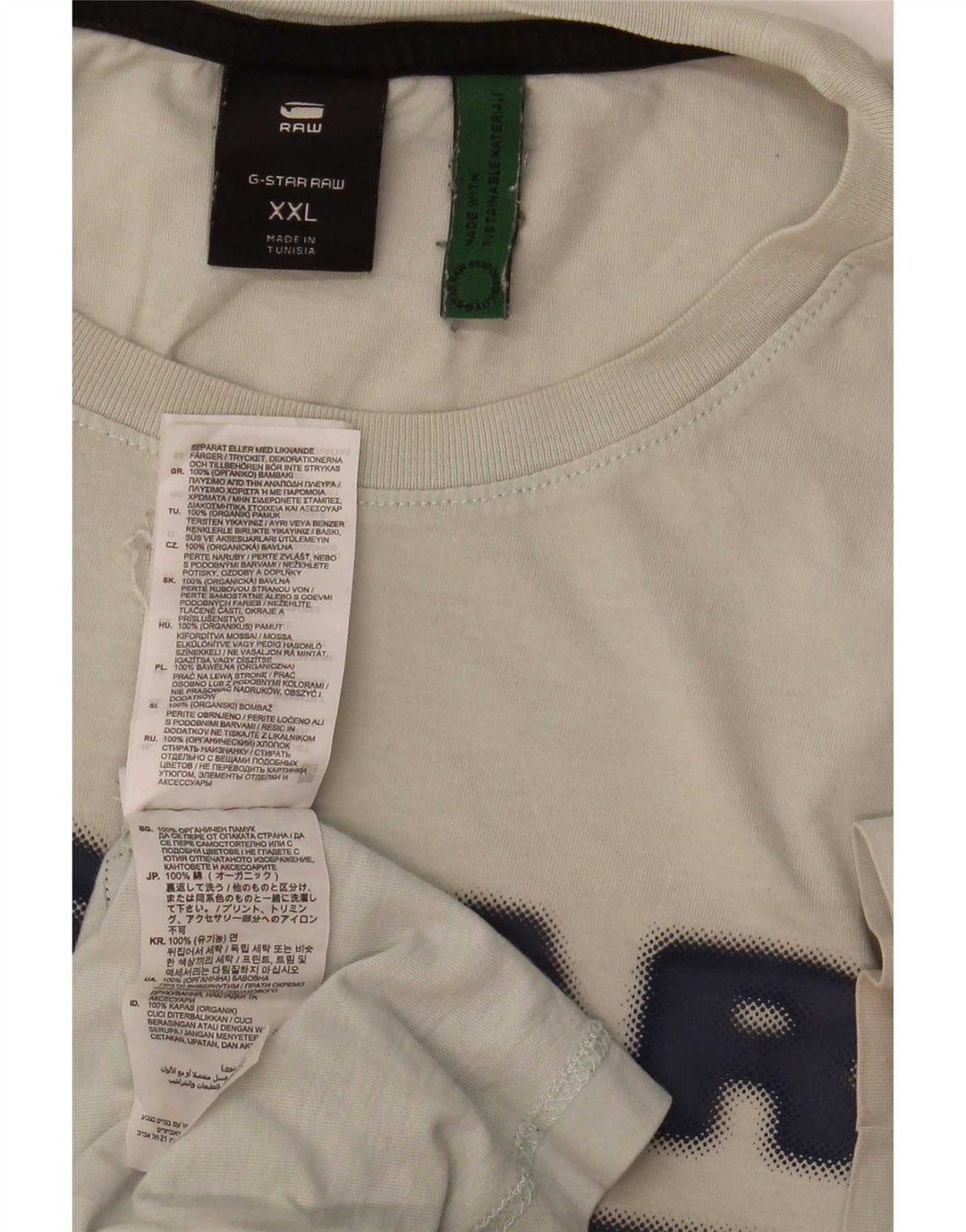 G-Star T-Shirt Graphique Homme Top 2XL Gris Coton