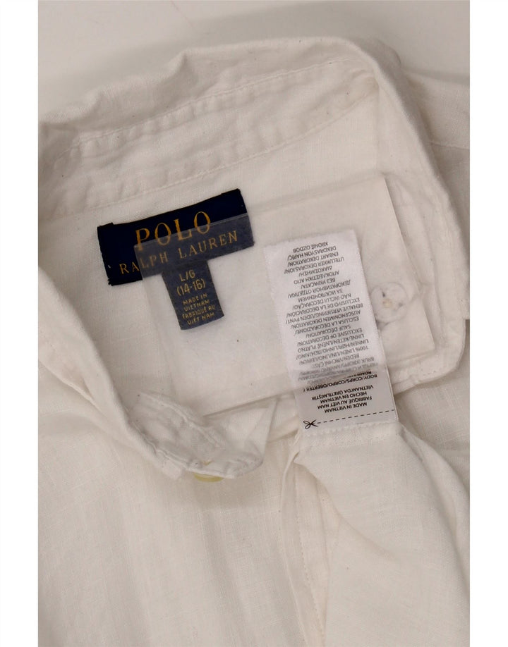 Ralph Lauren Chemise Garçon 14-15 Ans Grand Lin Blanc
