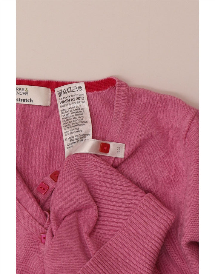 Marks & Spencer Pull col boutonné pour femme UK 8 Petite viscose rose