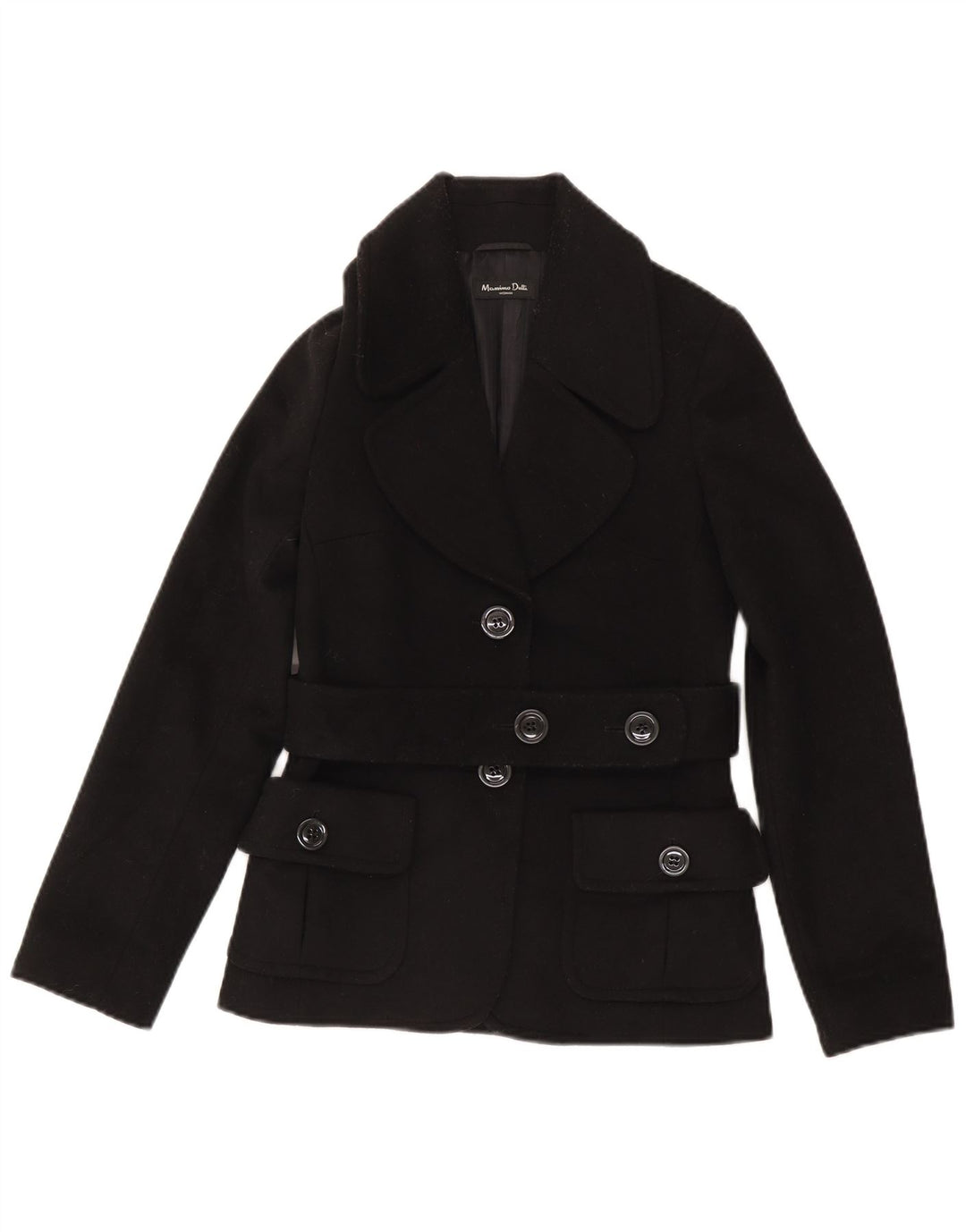 Massimo Dutti Veste Blazer 2 Boutons Femme EU 36 XS Laine Noire