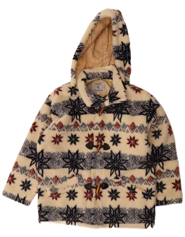 vintage Femme Veste coupe-vent à capuche surdimensionnée UK 10 Petit Beige