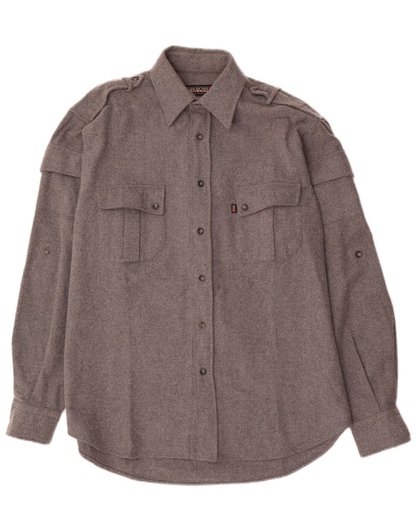 Napapijri Chemise en flanelle militaire géographique XL gris laine