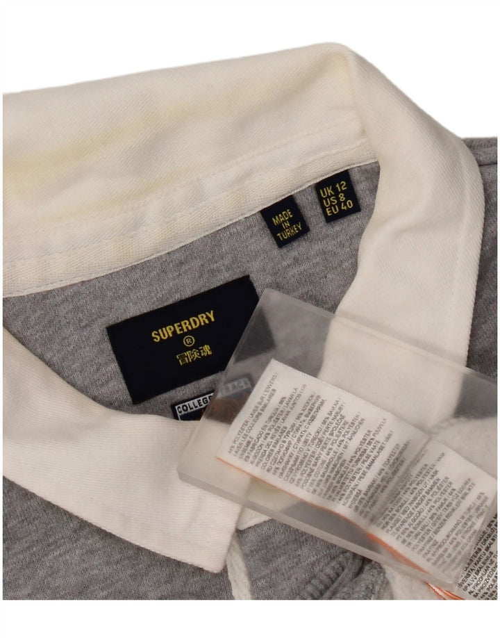 Superdry Sweat-shirt surdimensionné à col polo pour femme UK 12 Gris moyen