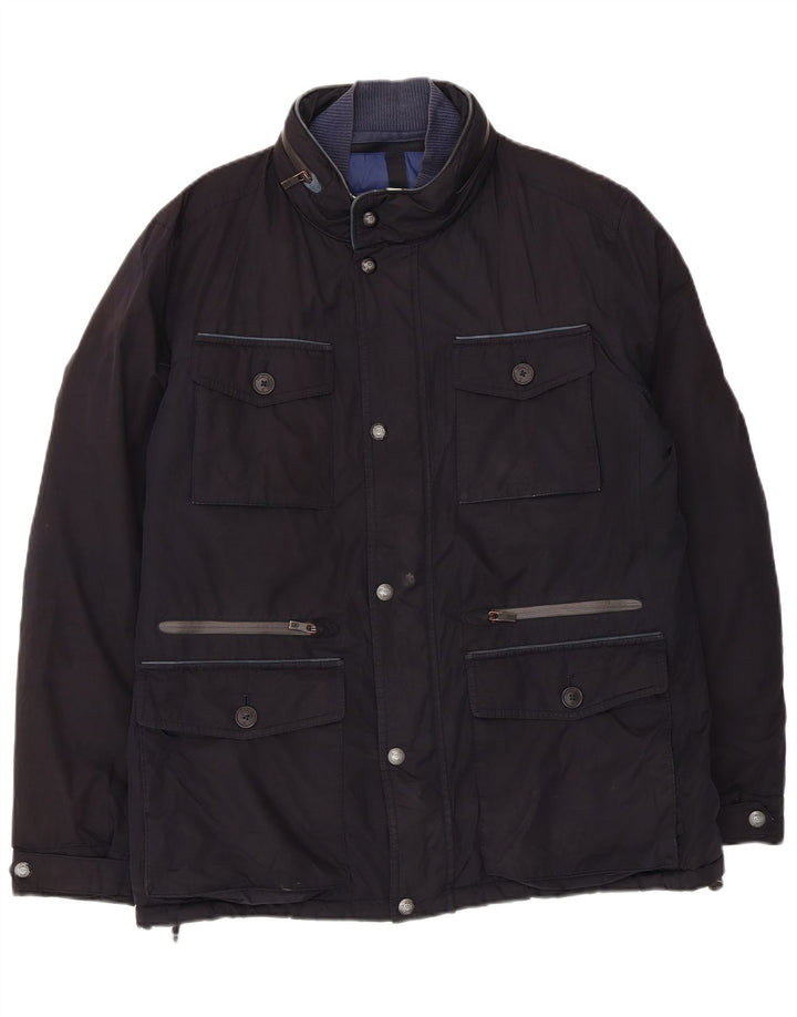 Massimo Dutti Manteau coupe-vent à capuche pour homme UK 40 Large Bleu marine